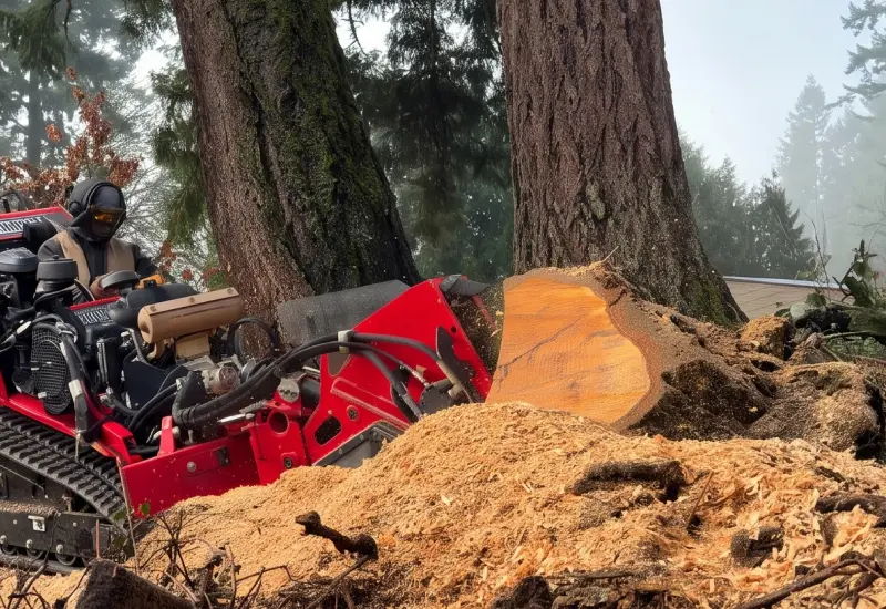 tracked stump grinder removing tree trunk tracked stump grinder removing tree trunk